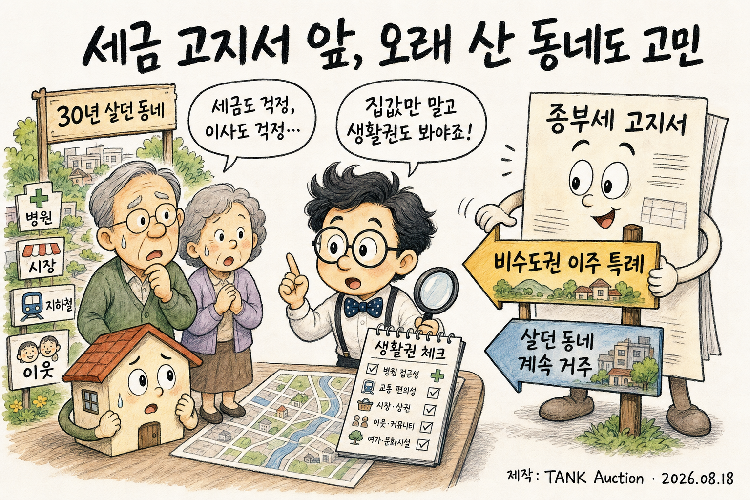 세금 고지서 앞, 오래 산 동네도 고민